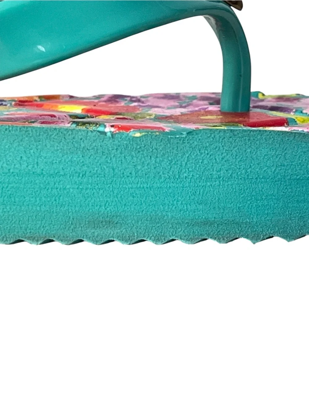 Kurt Geiger London Kensington Eagle Head Quilted Floral Flip-Flop Sz 6